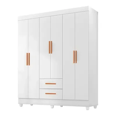 Ropero Unanime Alpes 6 Puertas Blanco