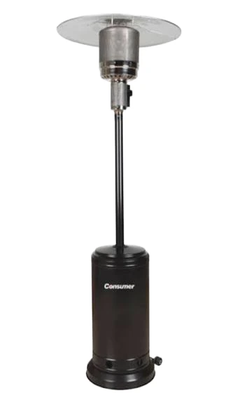 ESTUFA CONSUMER CALEFACTOR A GAS P EXTERIOR 45BTU C/ RUEDAS NEGRO