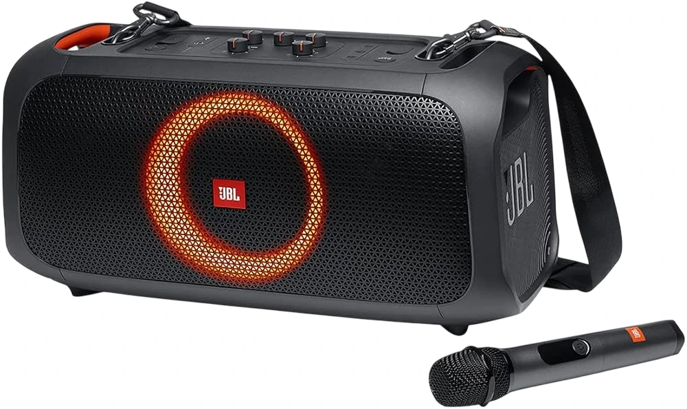 PARLANTE PORTATIL JBL PARTY BOX ON THE GO ESSENTIAL  C/ MICROFONO NEGRO 4
