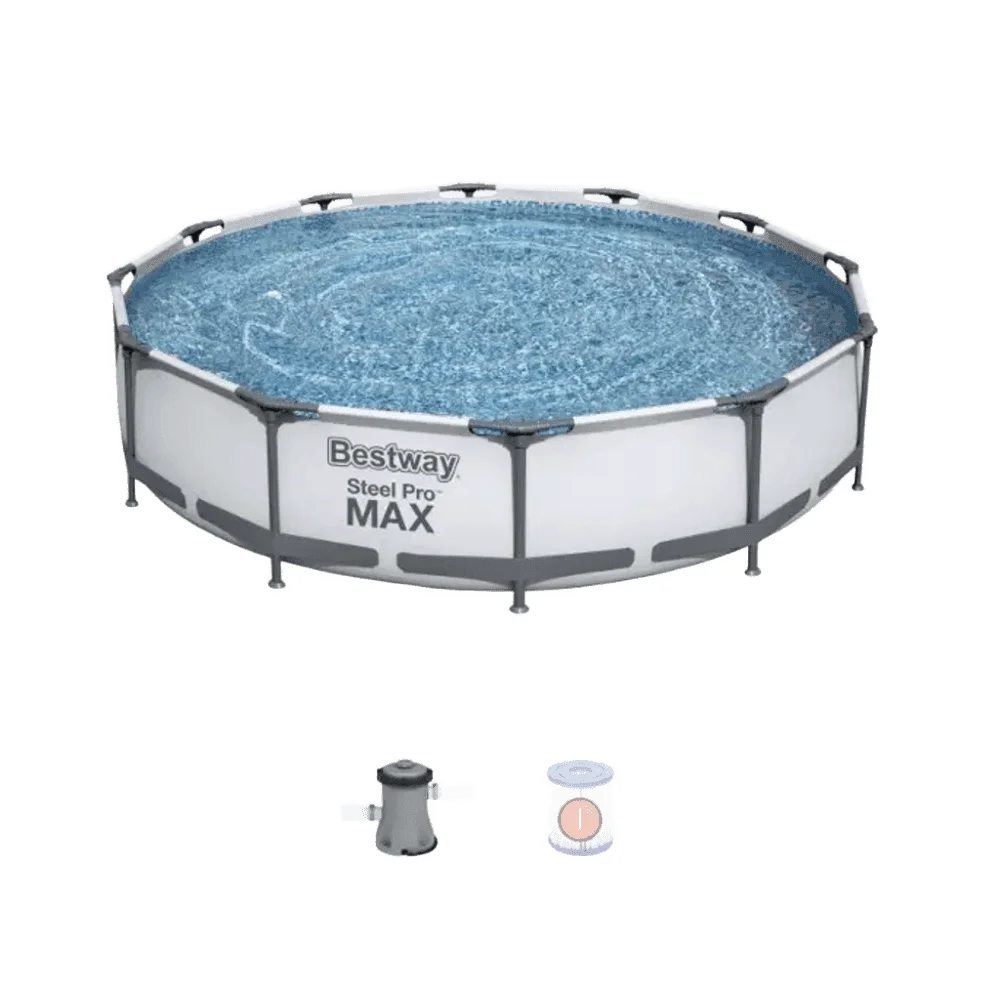 PISCINA BESTWAY REDONDA 6.473 LTS C/ESTRUCTURA METALICA366 X 76 CM STEEL PRO MAX REF 56416