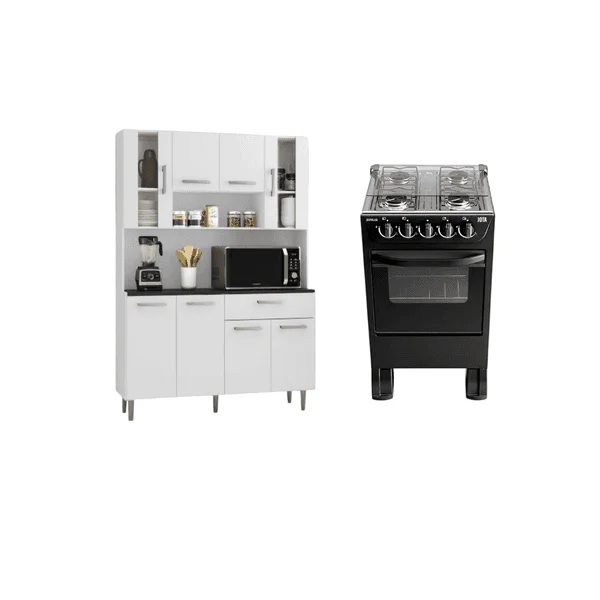 KIT DE COCINA GABI  BLANCO ROVERE/AMENDOA COBRASA