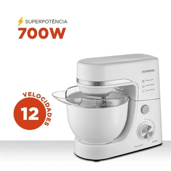 BATIDORA PLANETARIA MONDIAL BP-03-W 12V BLANCO 2