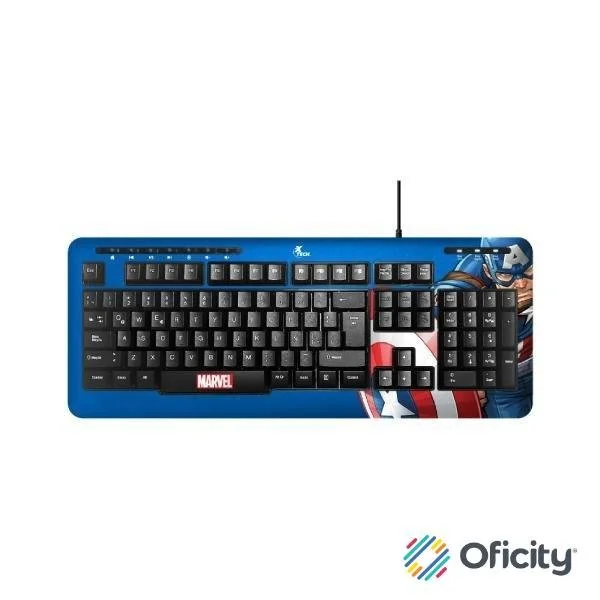 TECLADO XTECH USB CAPITAN AMERICA MULTIMEDIA XTK-M401CA AZUL 3