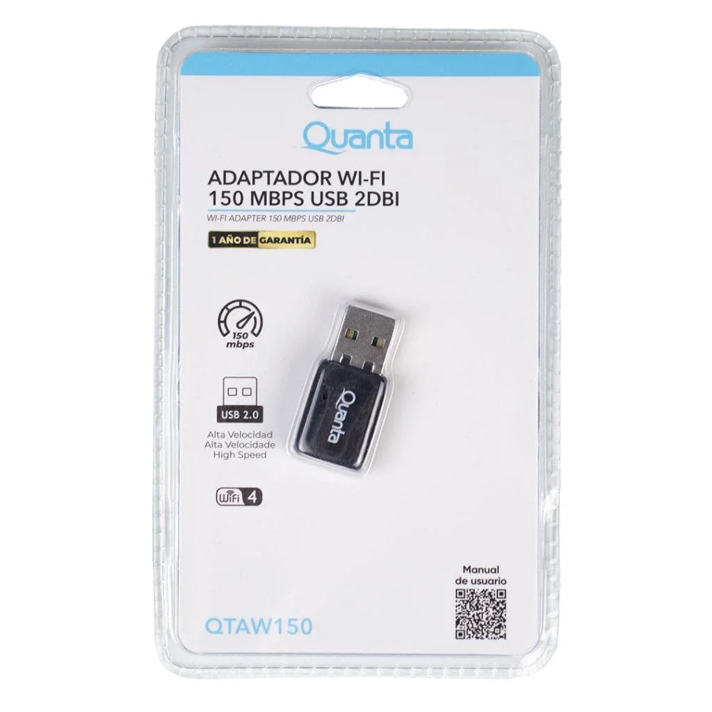 ADAPTADOR WIFI USB QUANTA QTA802 ANTENA/150MBPS 2
