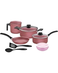 JUEGO DE OLLAS TRAMONTINA 7PZAS TURIM ROSA  527 T278999