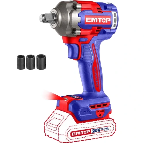 LLAVE DE IPACTO 1/2 BL 400NM +ACC SIN BATERIA EMTOP ECIWL20401
