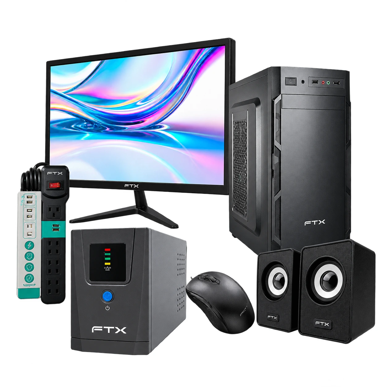 COMPUTADORA FTX CORE LITE I3/480/8/1GVGA+MON 22"+UPS 600+TECLADO+MOU+SPK+FIL