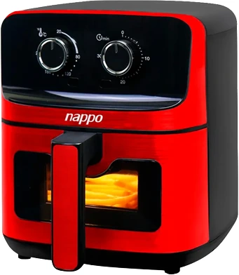 FREIDORA SIN ACEITE NAPPO EASYFRY 4,5 LTS ROJO Y NEGRO NEF-214