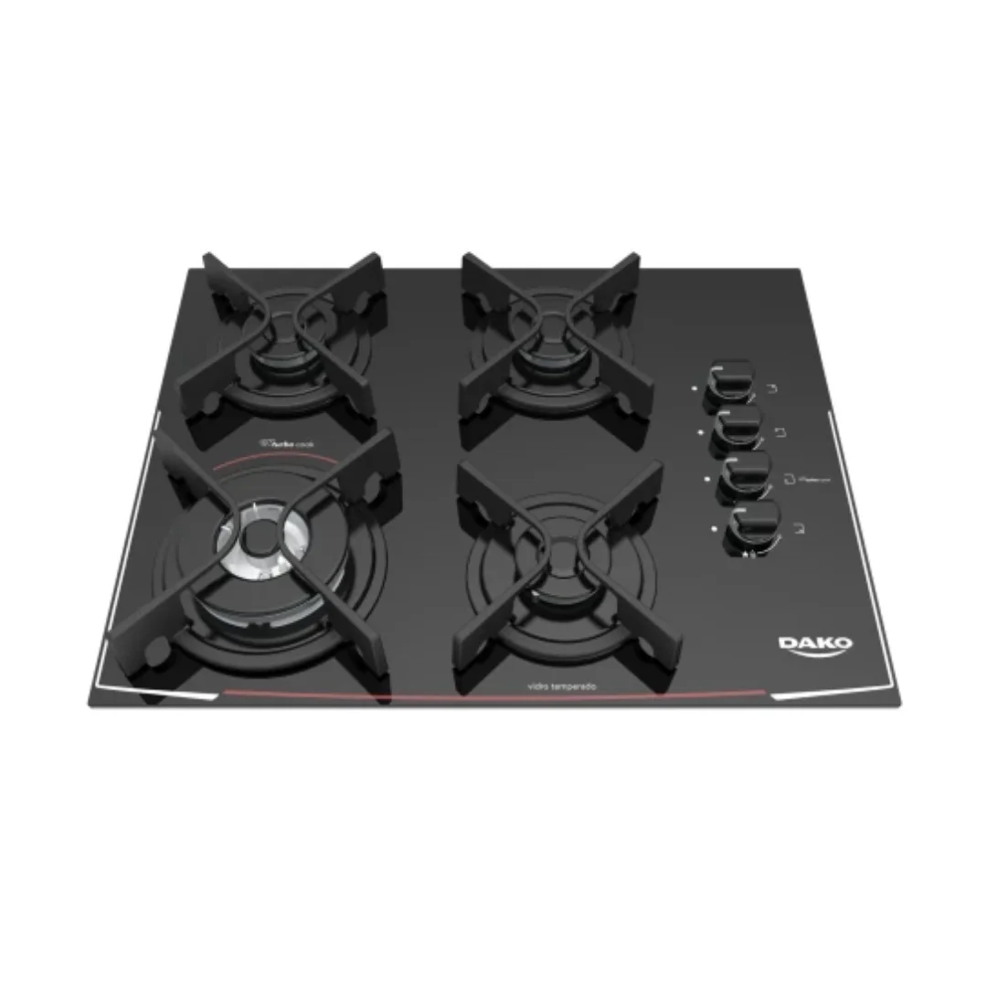 ANAFE DAKO 4H MESADA DE VIDRIO TEMPLADO NEGRO 2083