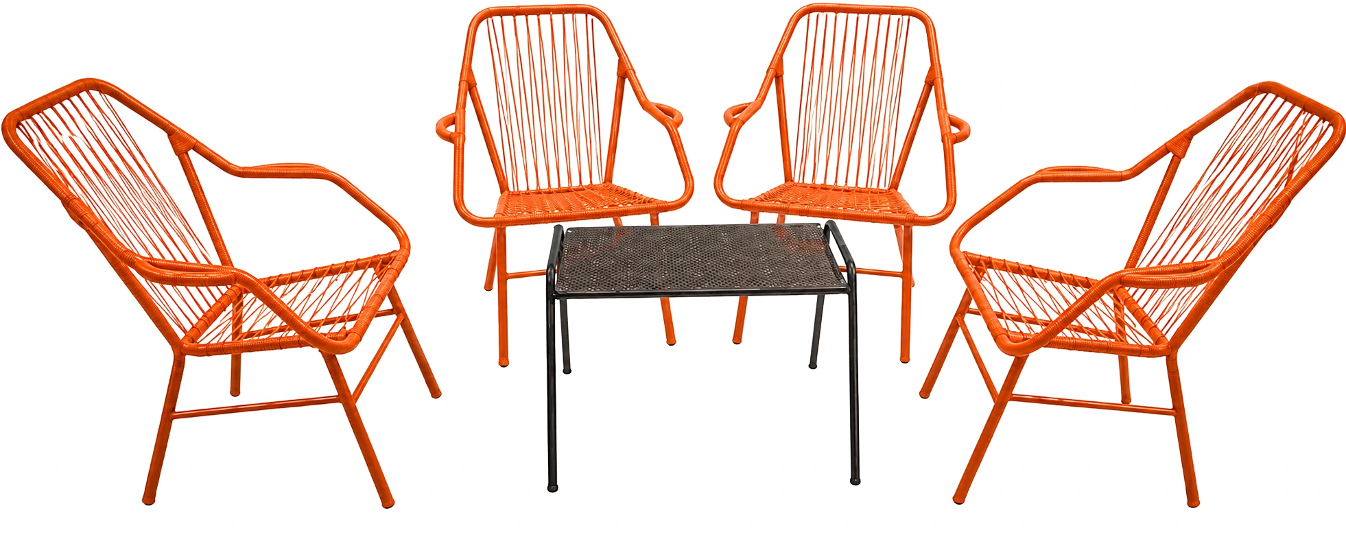 JUEGO DE 4 SILLONES MINI REPOSERA C/ 1 MESITA JUANK COD 075 ROJO