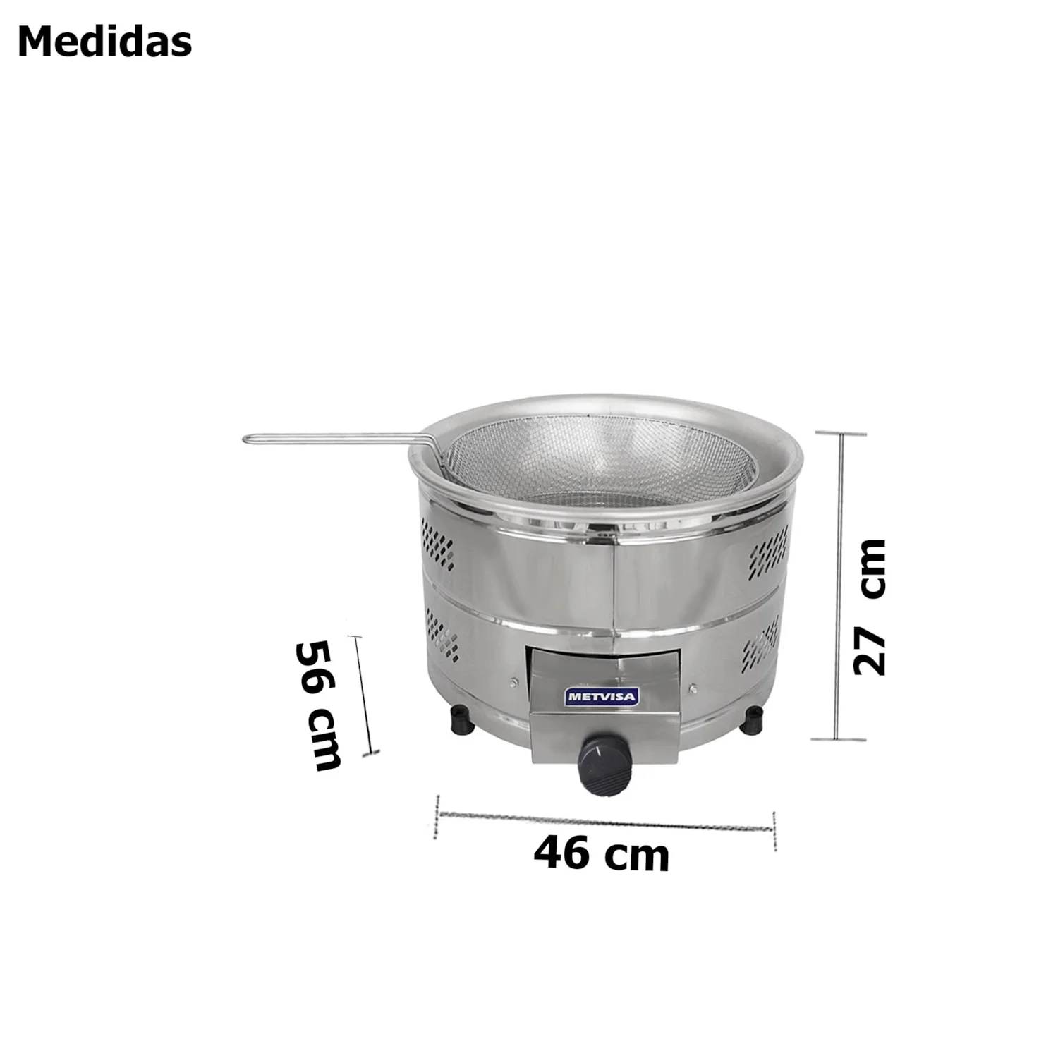 FREIDORA A GAS METVISA- TFG-6 7LTS TACHO REDONDO G466