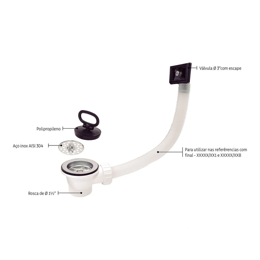 VALVULA 3 CON REBOSAD PARA  FREG E CUBETA TRAMONTINA T945105 3