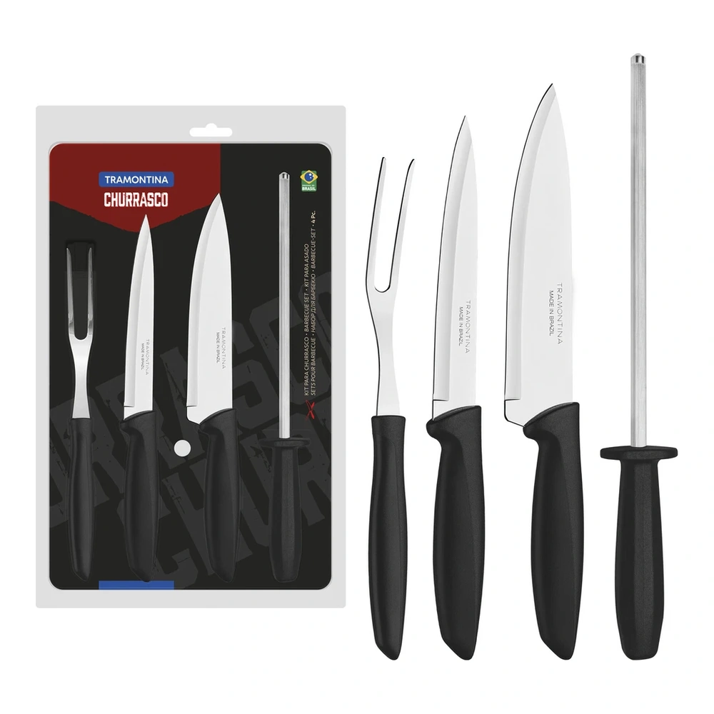 JUEGO  PARA ASADO 4 PZAS PLENUS TRAMONTINA T23498P 2
