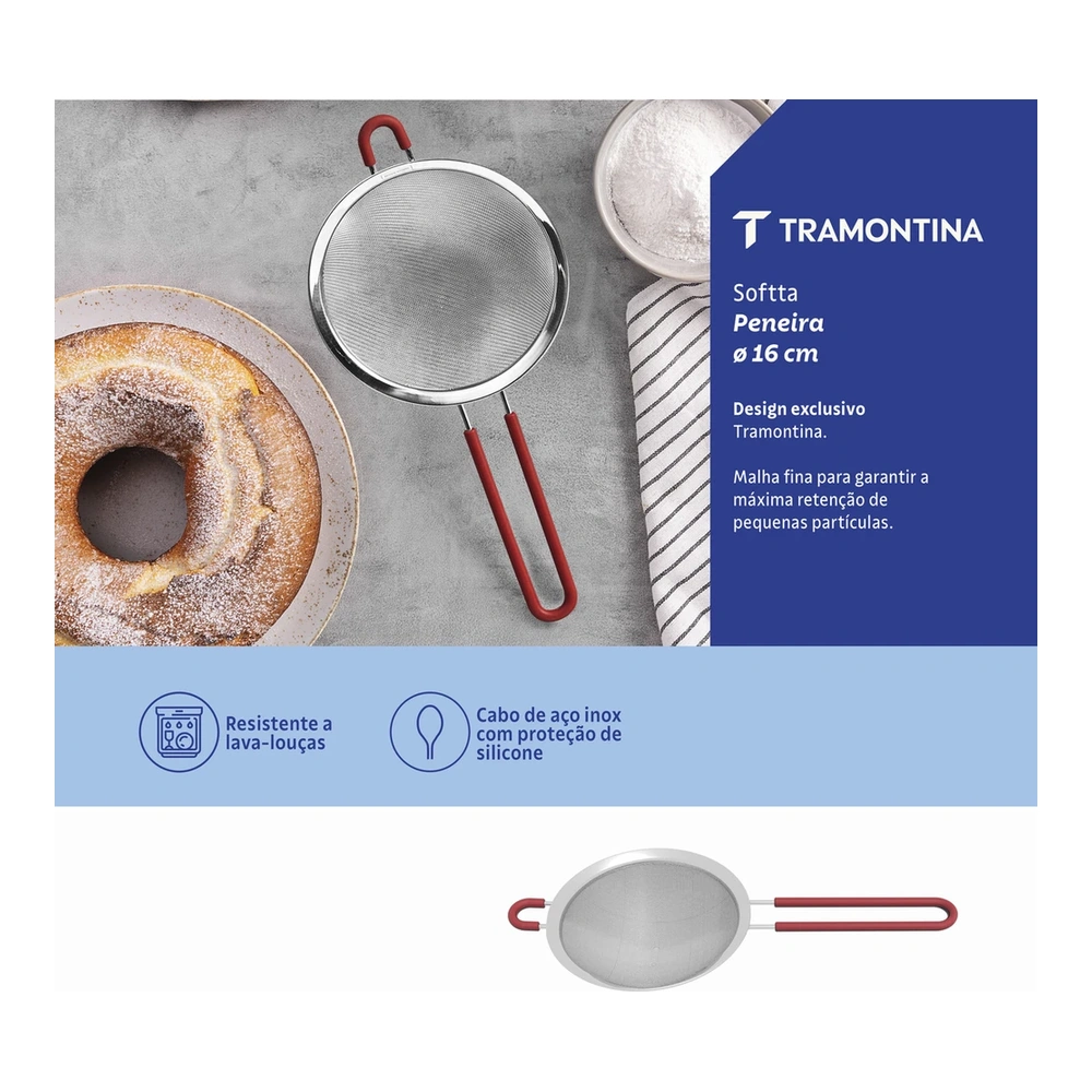 COLADOR 16 CM SOFTTA TRAMONTINA T258606 5