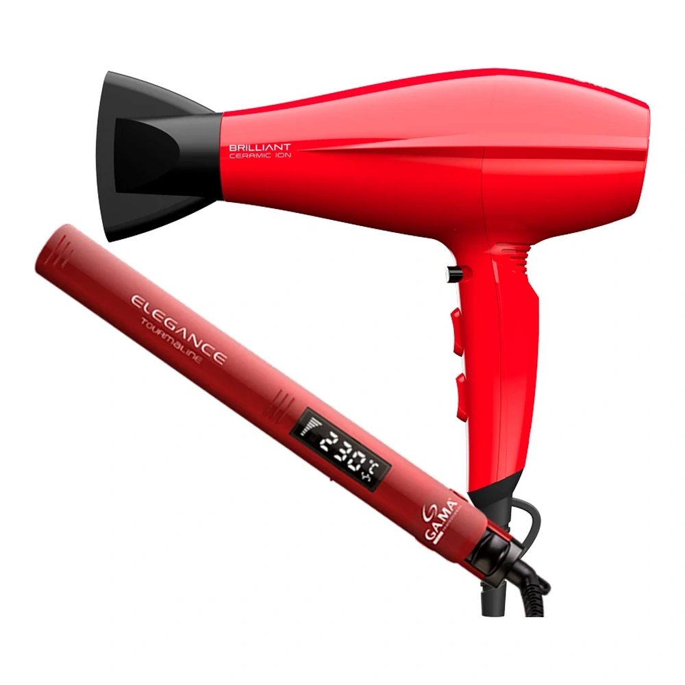 COMBO GA.MA RED PLANCHITA ELEGANCE+SECADOR BRILLANT