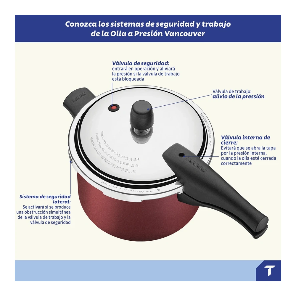 OLLA DE PRESION 20CM 4,5L VANCOUVER TRAMONTINA T205827 4
