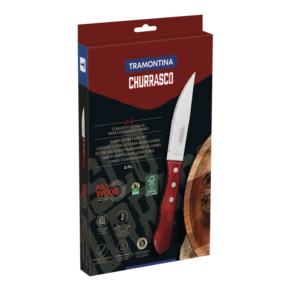 JUEGO   CUCHILLOS JUMBO 4 PZAS POLYOOD TRAMONTINA T21199C 3