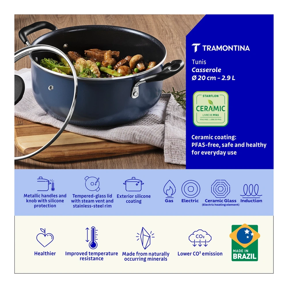 CACEROLA 20CM TUNIS TRAMONTINA T287221 4