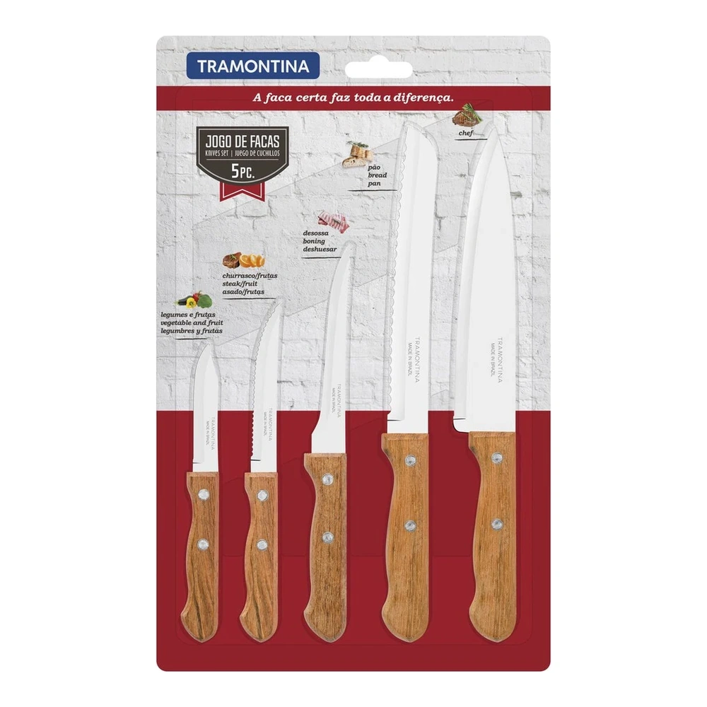 JUEGO  CUCHILLOS 5 PZAS DYNAMARILLOIC TRAMONTINA T22399E 3