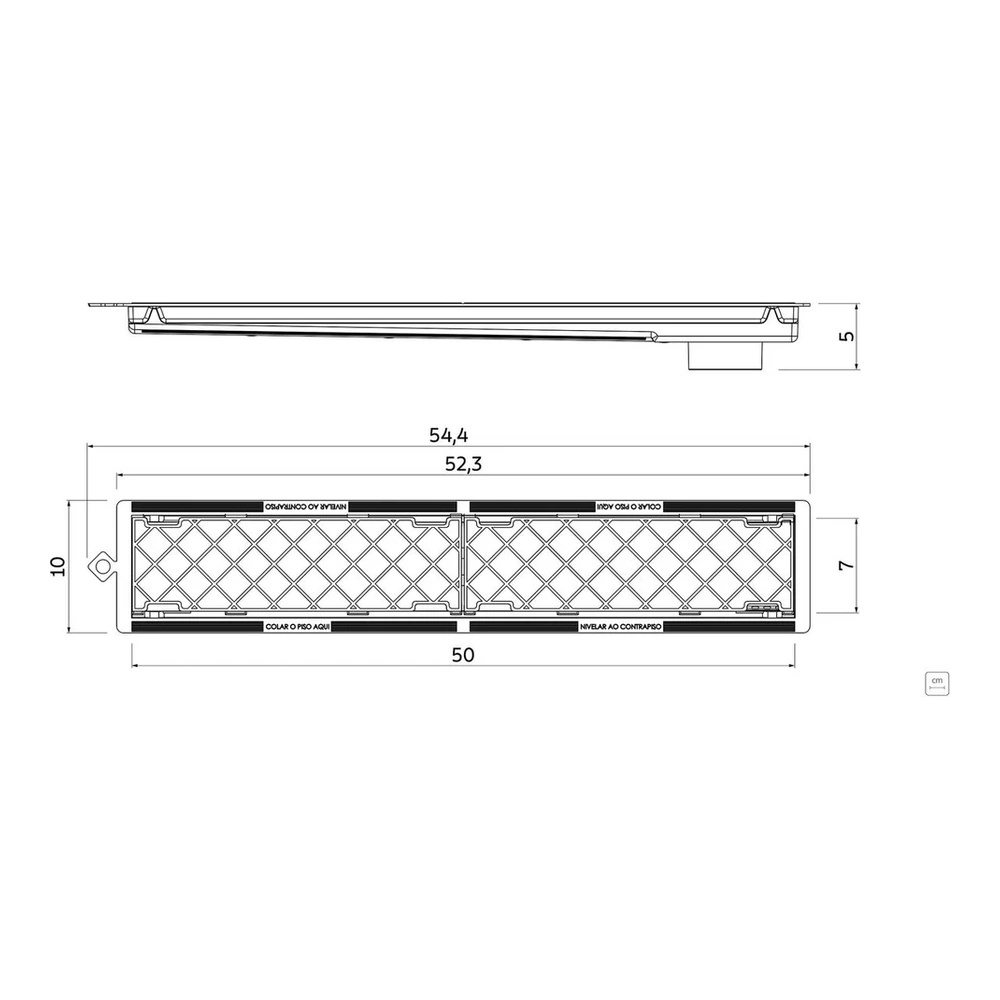 REJILLA PVC RENTANGULARANEGROULAR OCULTO 70X500 TRAMONTINA T945352 5