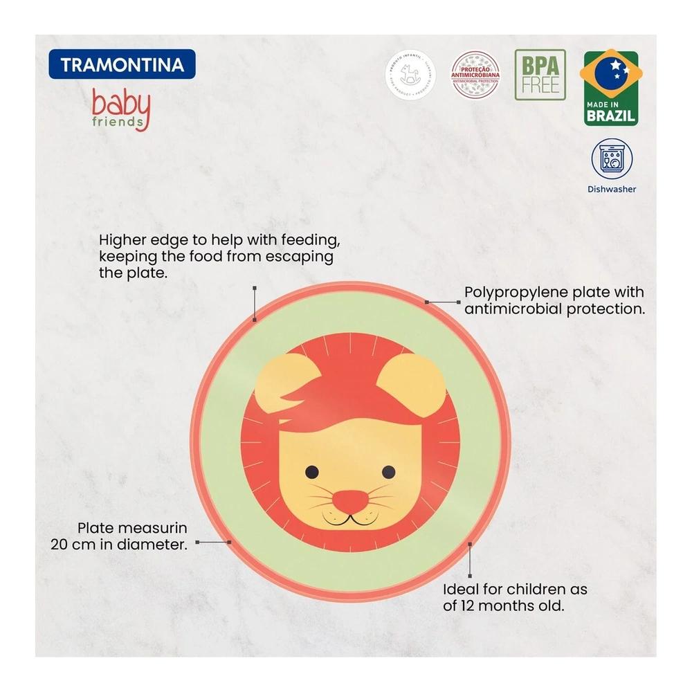 PLATO INFANTIL 20CM BABY FRIENDS TRAMONTINA T237762 4