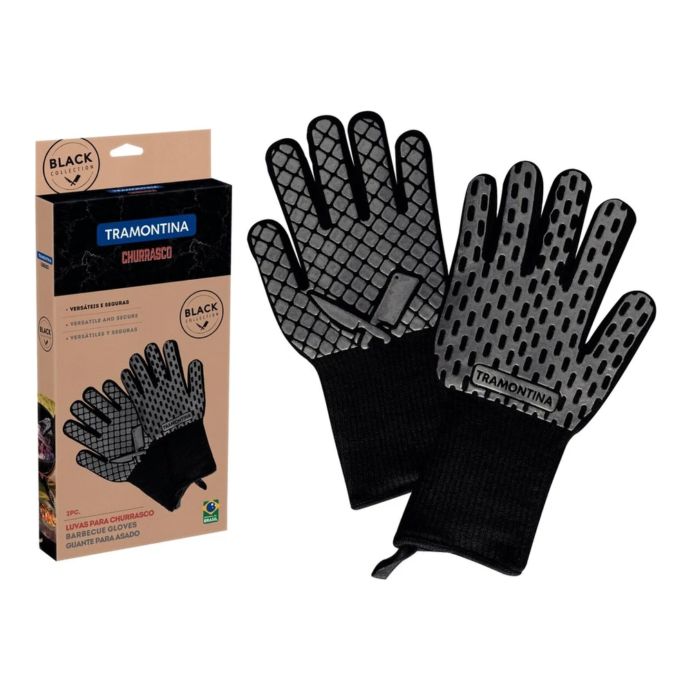 GUANTES PARA ASADO 2PZAS CHURRASCO BLANCOACK TRAMONTINA T26570 2