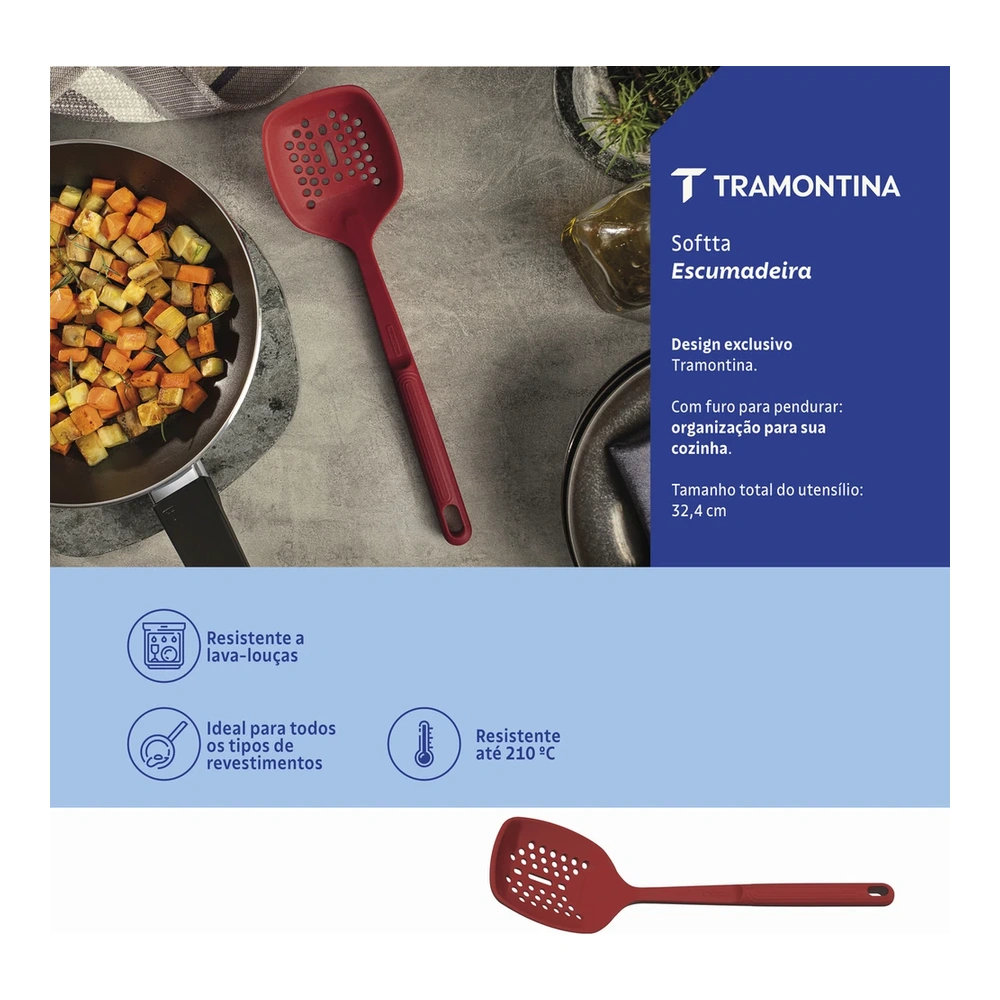 ESPUMADERA SOFTTA ROJO TRAMONTINA T258512 5