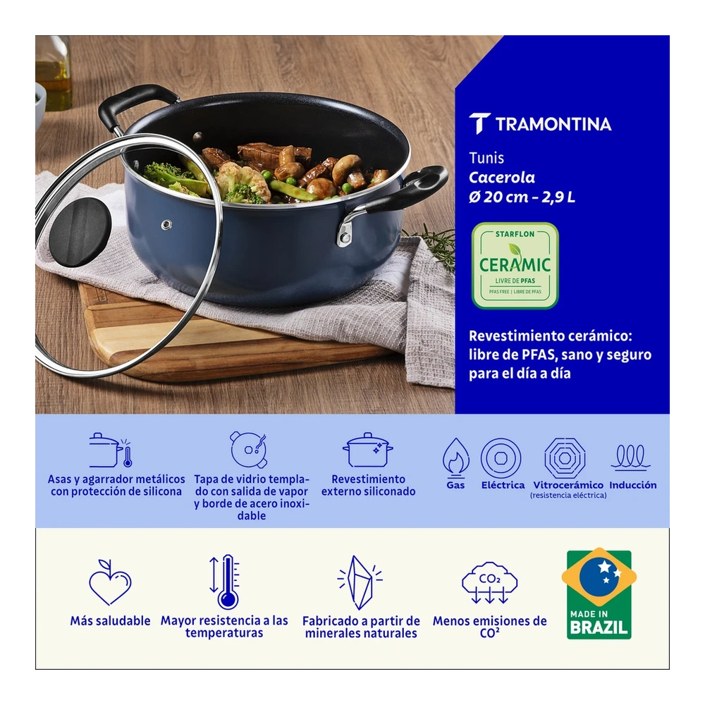 CACEROLA 20CM TUNIS TRAMONTINA T287221 3