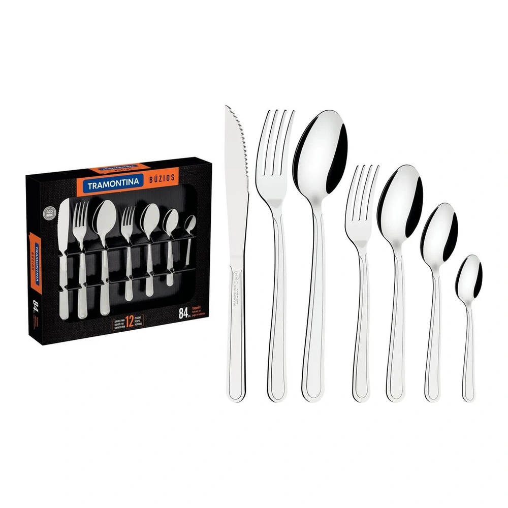 JUEGO  DE CUBIERTOS 84 PZAS MALIBU TRAMONTINA T237984