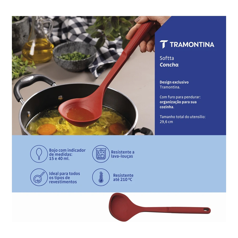 CUCHARÓN SOFTTA ROJO TRAMONTINA T258542 5