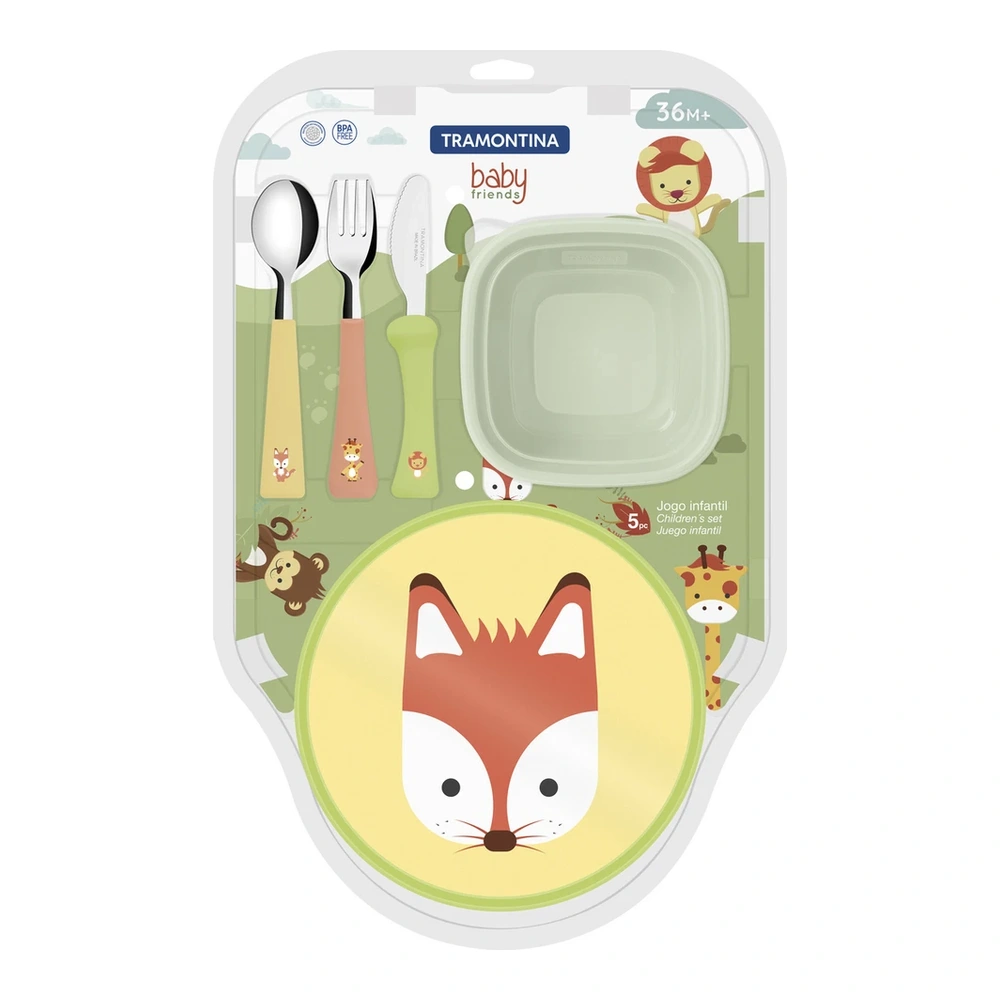 JUEGO  INFANTIL 5PZAS BABY FRIENDS TRAMONTINA T23797D 4