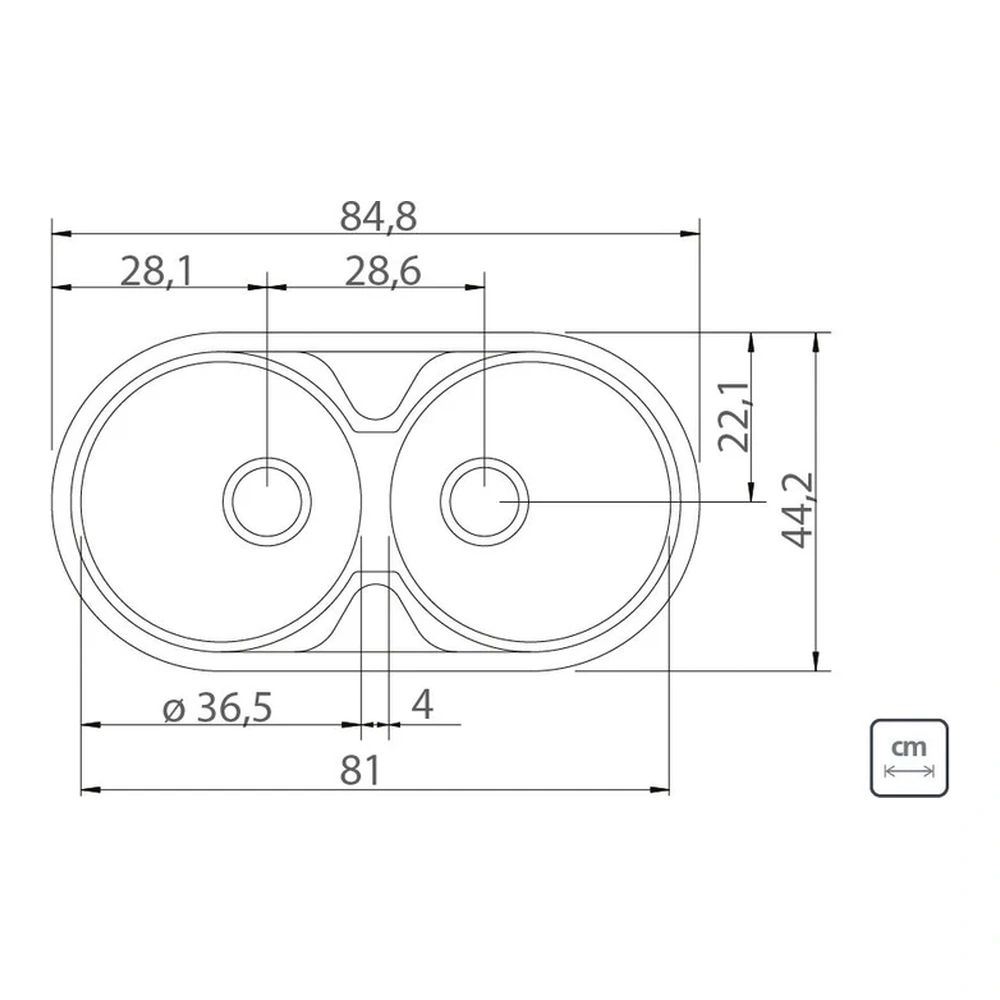 CUBETA DUPLA REDONDA INOX 84X44X15,2  ES TRAMONTINA T940352 4