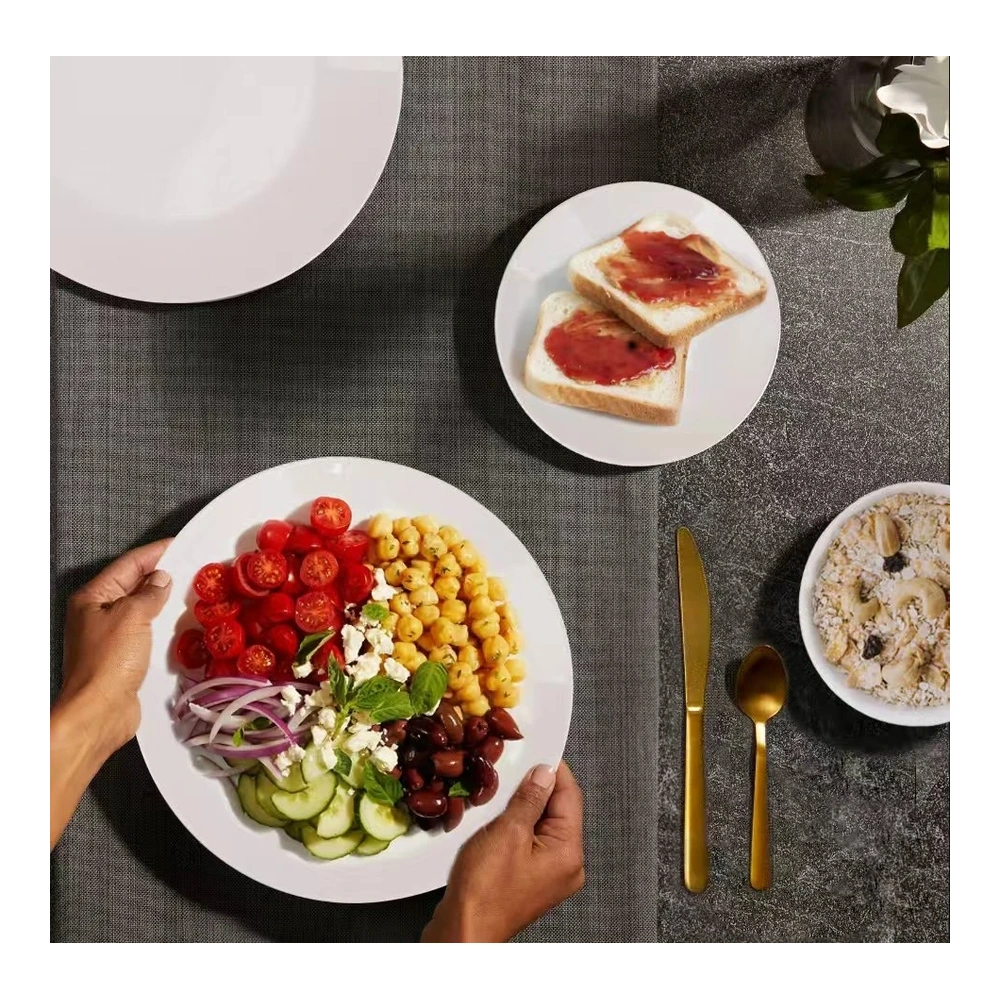 Juego de platos redondos 18pzs blanco Kups 2