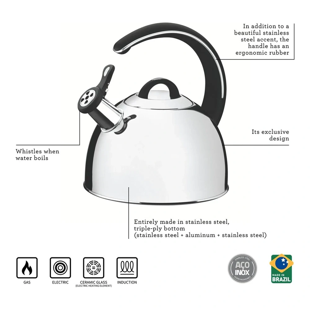 TETERA CON SILBATO 3,35L TRAMONTINA T61488 4