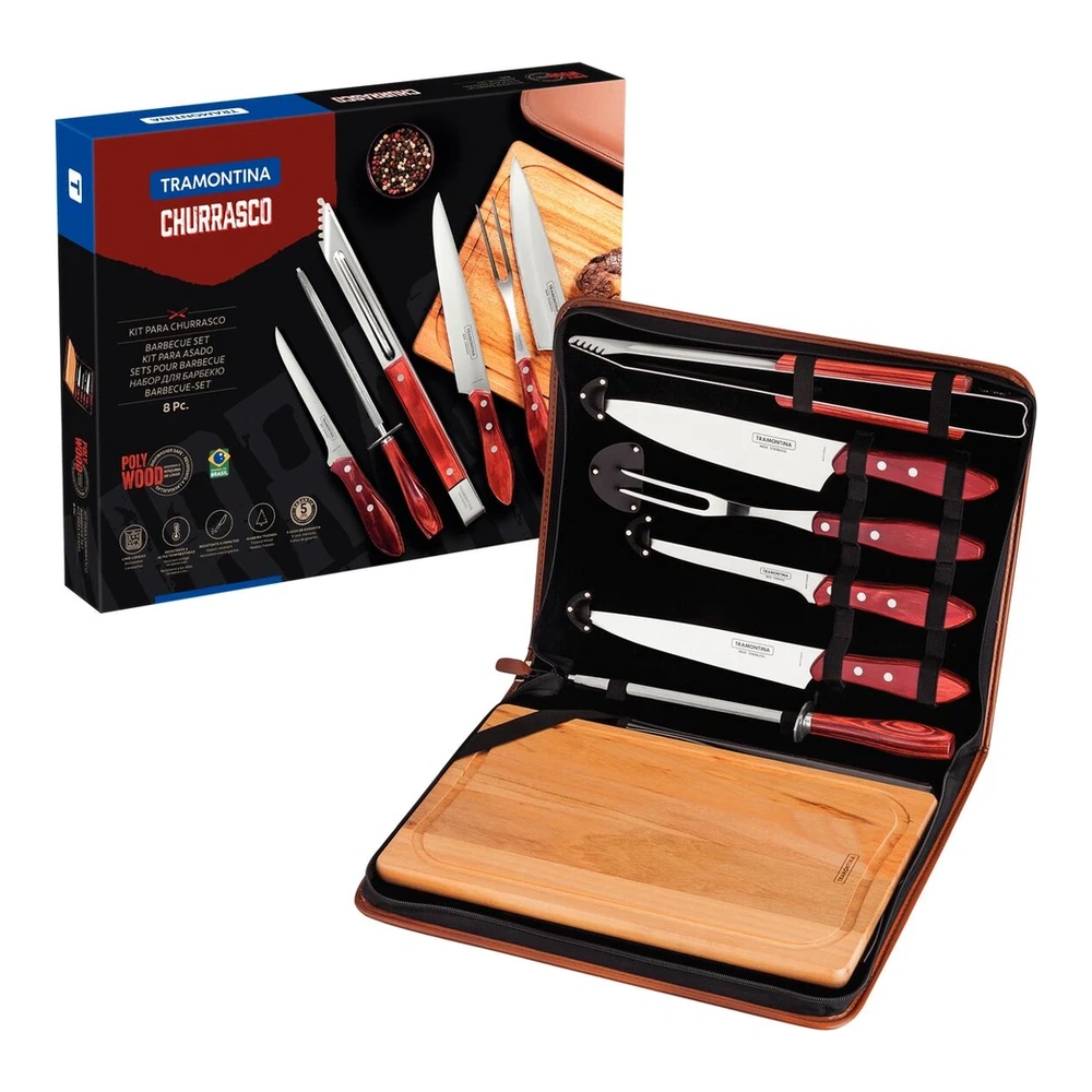 JUEGO   PARA ASADO 8 PZAS POLYOOD TRAMONTINA T211986