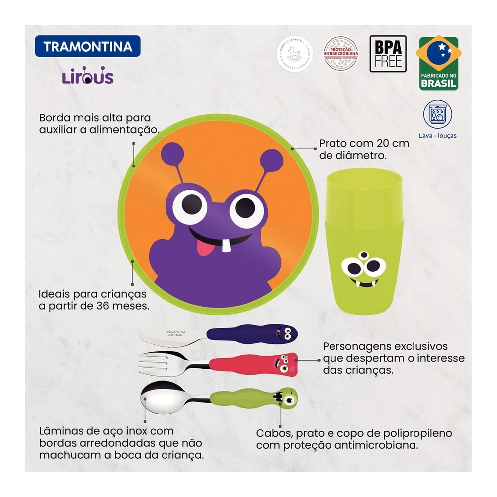 JUEGO  INFANTIL 5 PZAS LIROUS TRAMONTINA T23797G 5