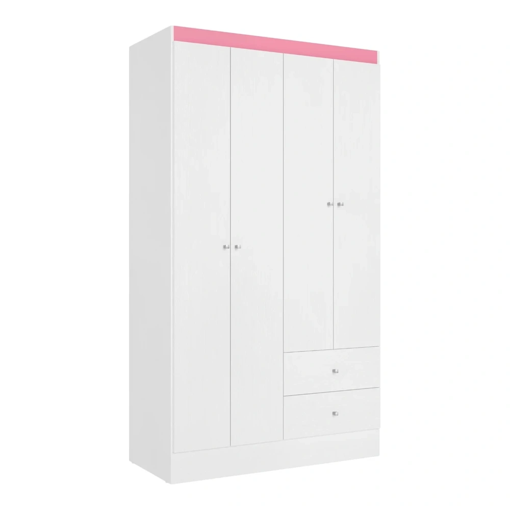 Ropero Unanime Astro 4 Puertas Blanco / Rosa Flex 2
