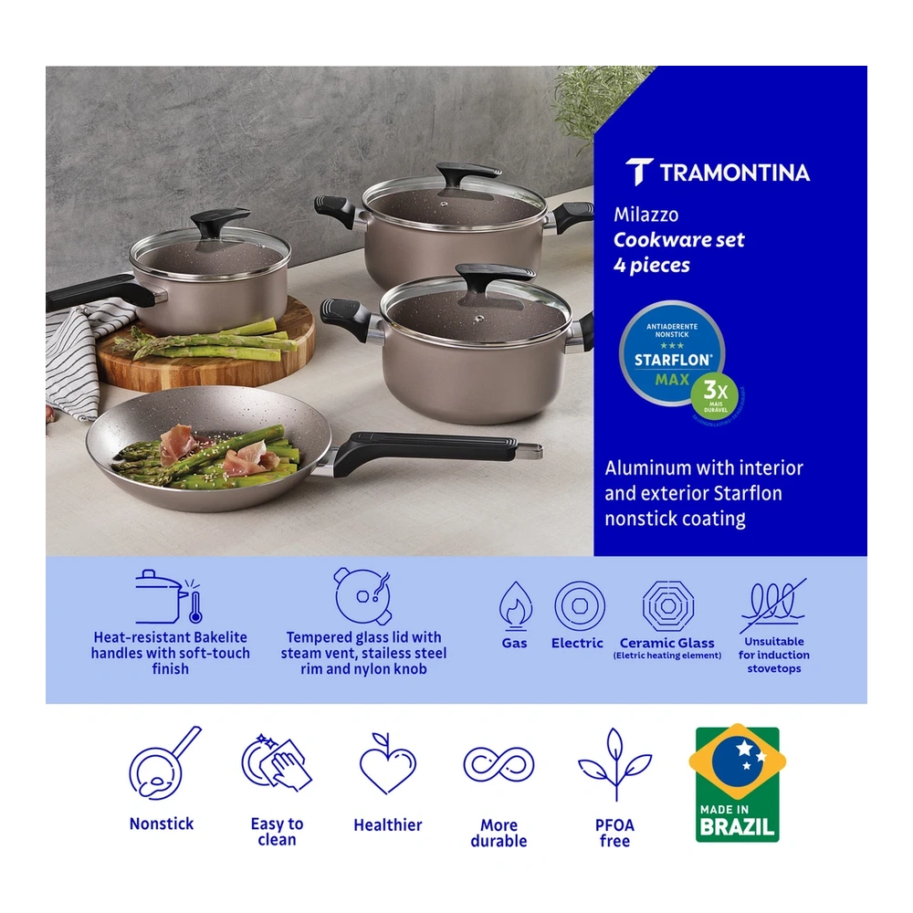 JUEGO DE COCINA 4 PZAS MILAZULZO TRAMONTINA T28599H 5