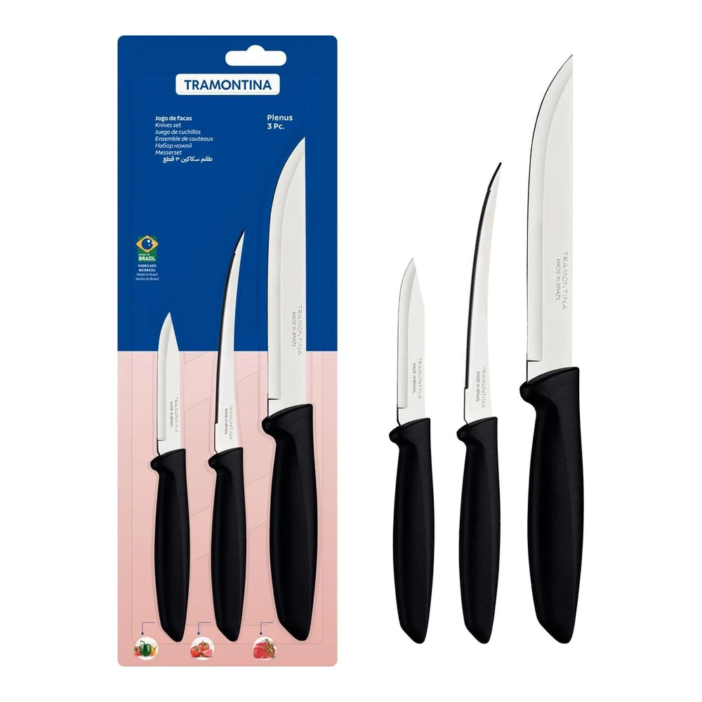 JUEGO DE CUCHILLOS 3 PZAS PLENUS TRAMONTINA T23498A