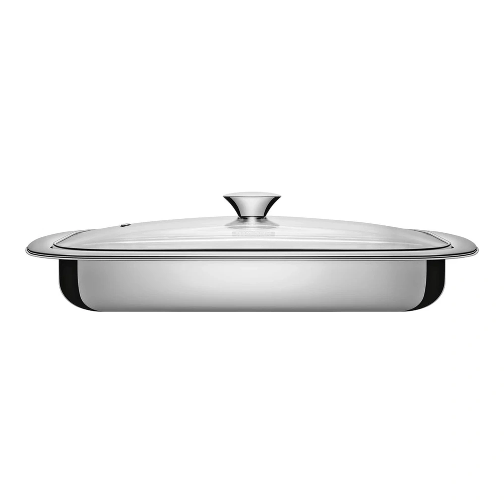 ASADERA ACERO INOXIDABLANCOE CON TAPA DE VIDRIO TRAMONTINA T613150