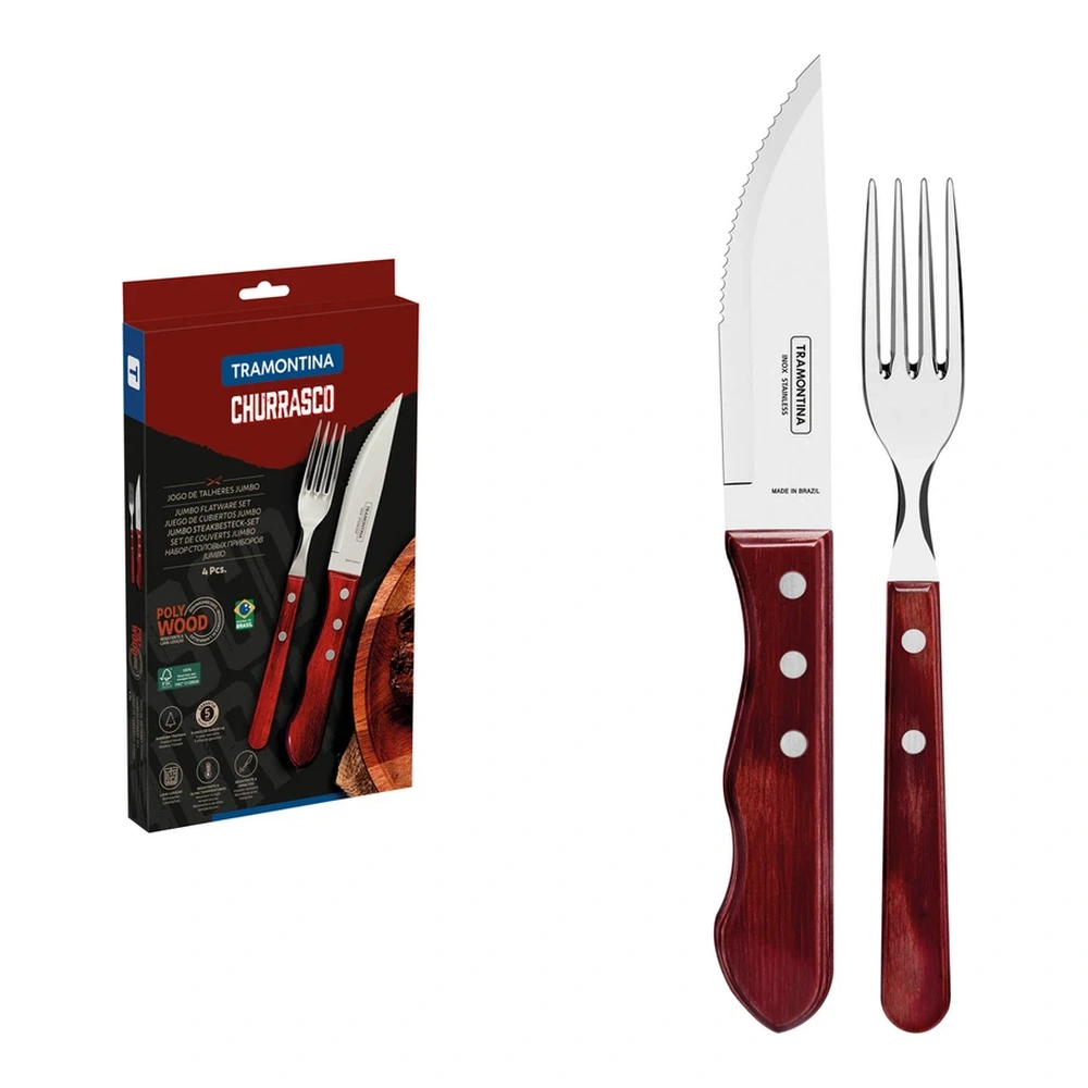 JUEGO  PARA ASADO 4 PZAS TRAMONTINA T211980 2