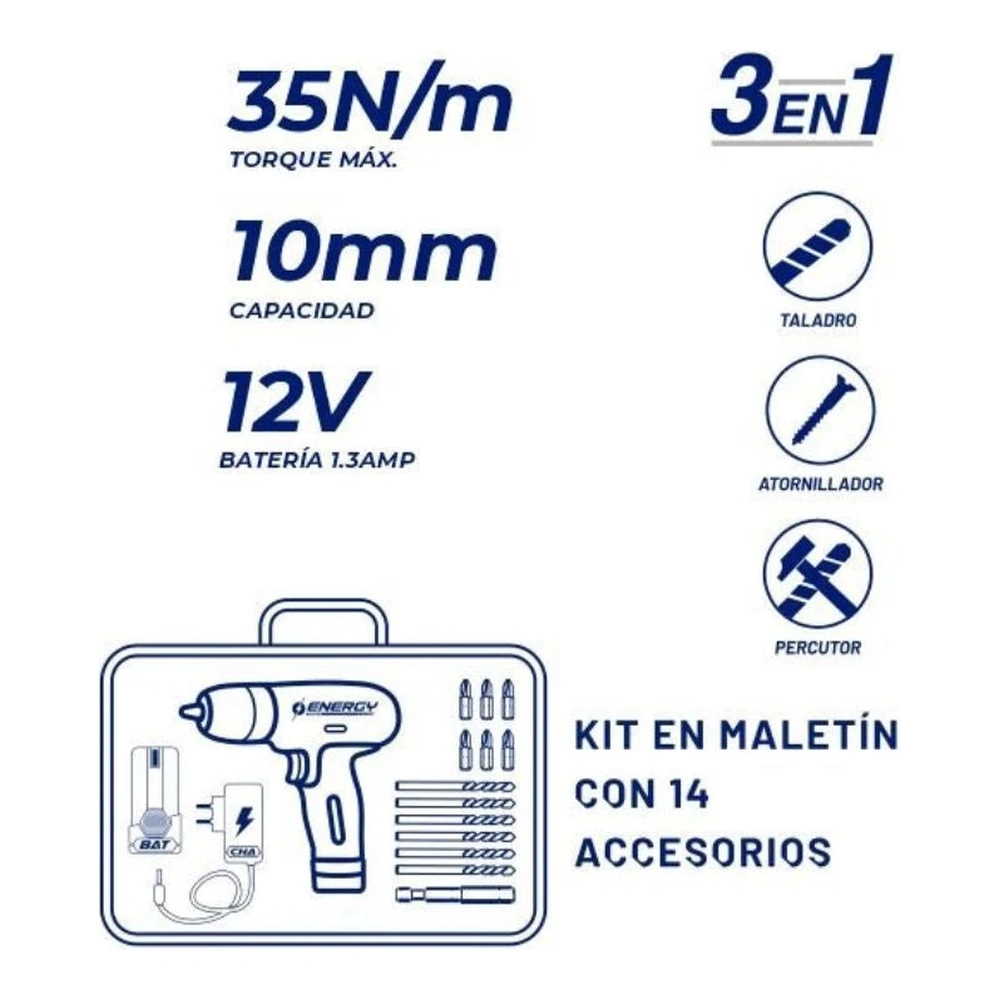 TAL. RECARG. 12V C/BAT 1,5AH + CARG 2A 2