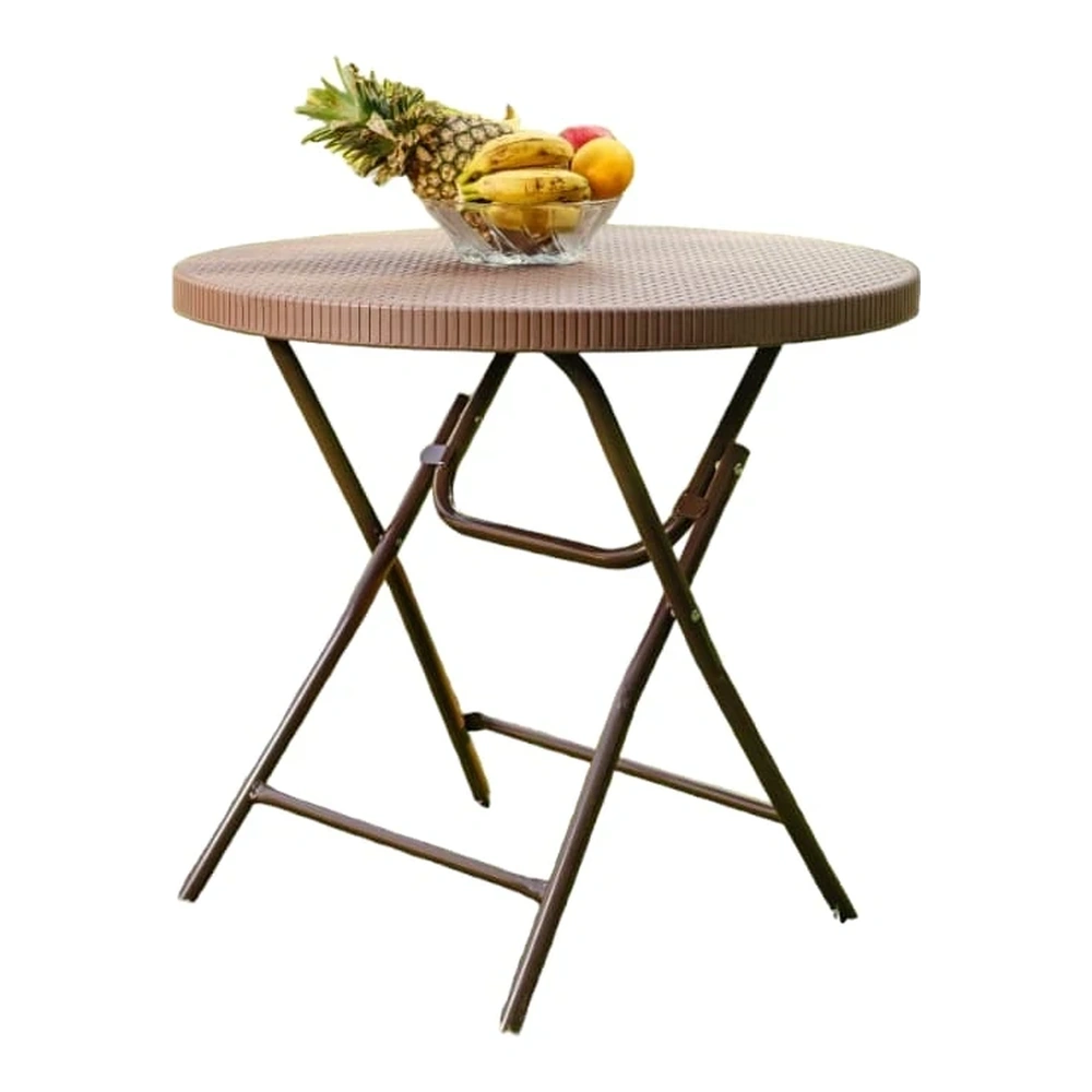 MESA PLEGABLE UNIQUE REDONDA DISEÑO RATTAN PARA 4 PERSONAS MPR80