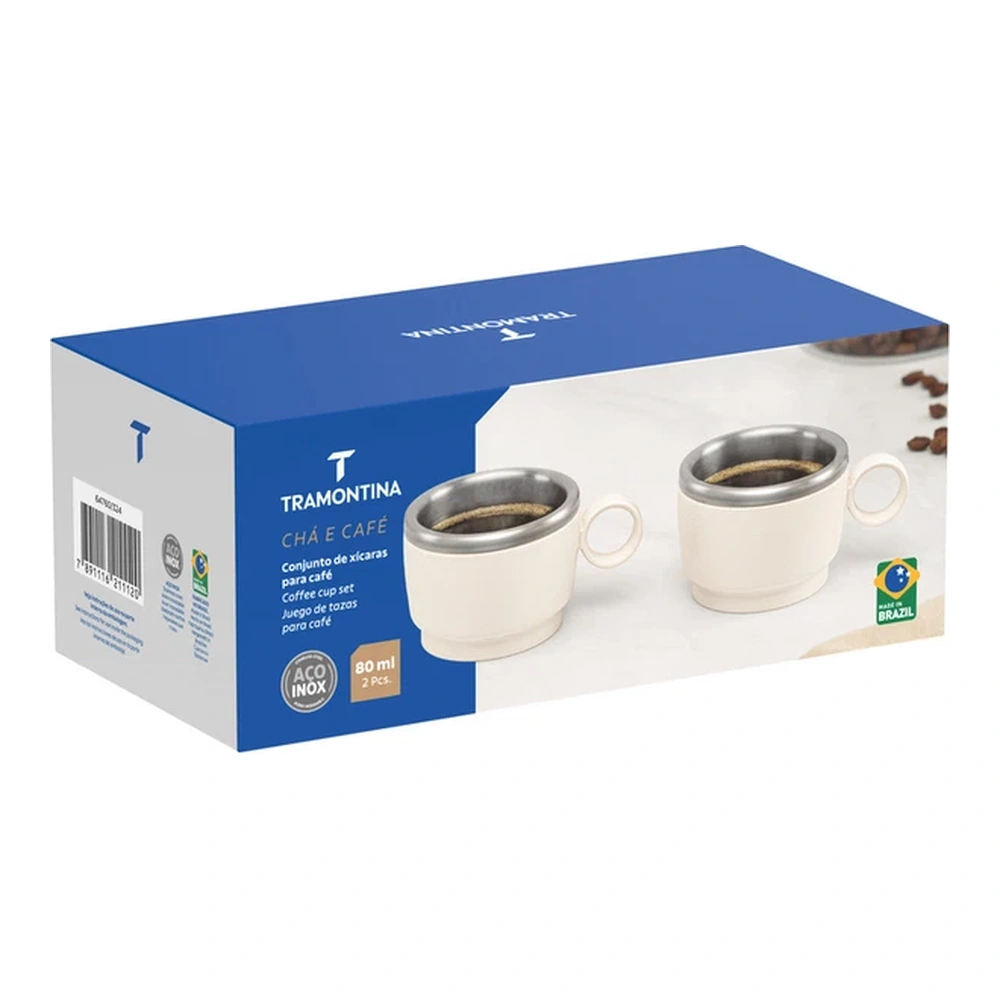 JUEGO  DE TAZULAS PARA CAFÉ 2 PZAS  - 0,08LT TRAMONTINA T647607 4