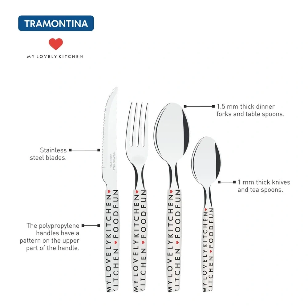 JUEGO  DE CUBIERTOS 16 PZAS MY LOVEL TRAMONTINA T29899U 4
