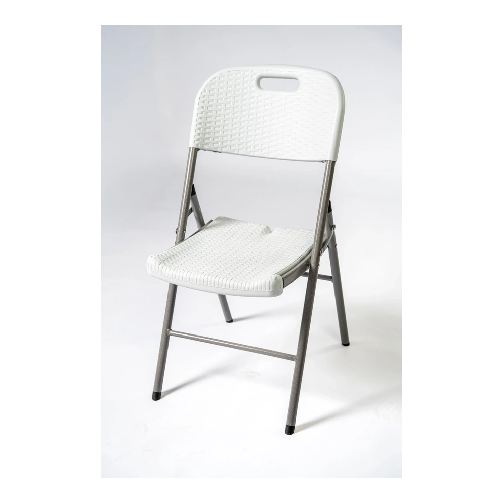 SILLA PLEGABLE BLANCA UNIQUE MPB C/DISEÑO DE RATAN