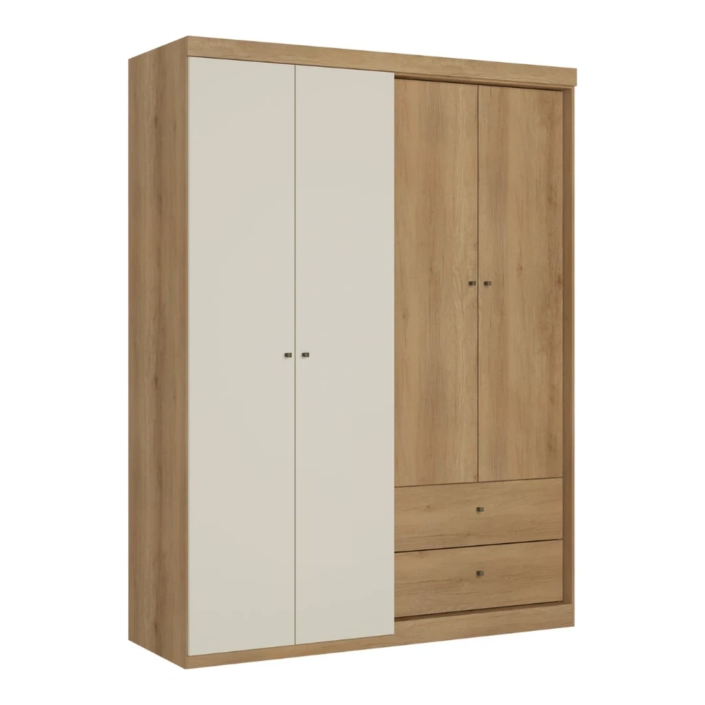 Ropero Unanime Star 4 Puertas Capuccino / Off White