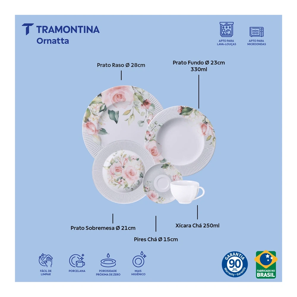 ORNATTA VAJILLA DE 20 PZAS  TRAMONTINA T96589K 3