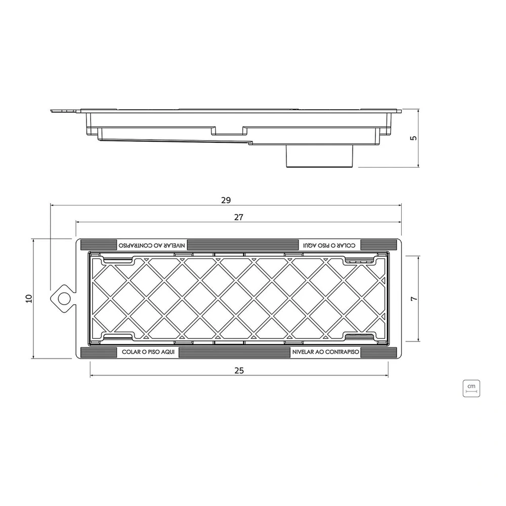 REJILLA PVC RENTANGULARANEGROULAR OCULTO 70X250 TRAMONTINA T945351 5