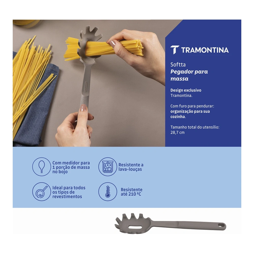 SERVIDOR DE PASTA SOFTTA GRIS TRAMONTINA T258561 5
